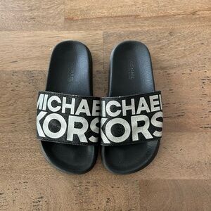 Michael Kors Kids Black Slides size 13C